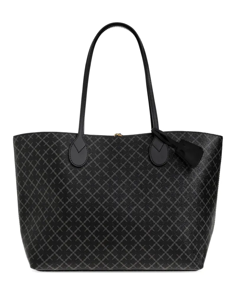 By Malene Birger Mittelgroße Handtasche mit Monogramm-Print - Schwarz Schwarz