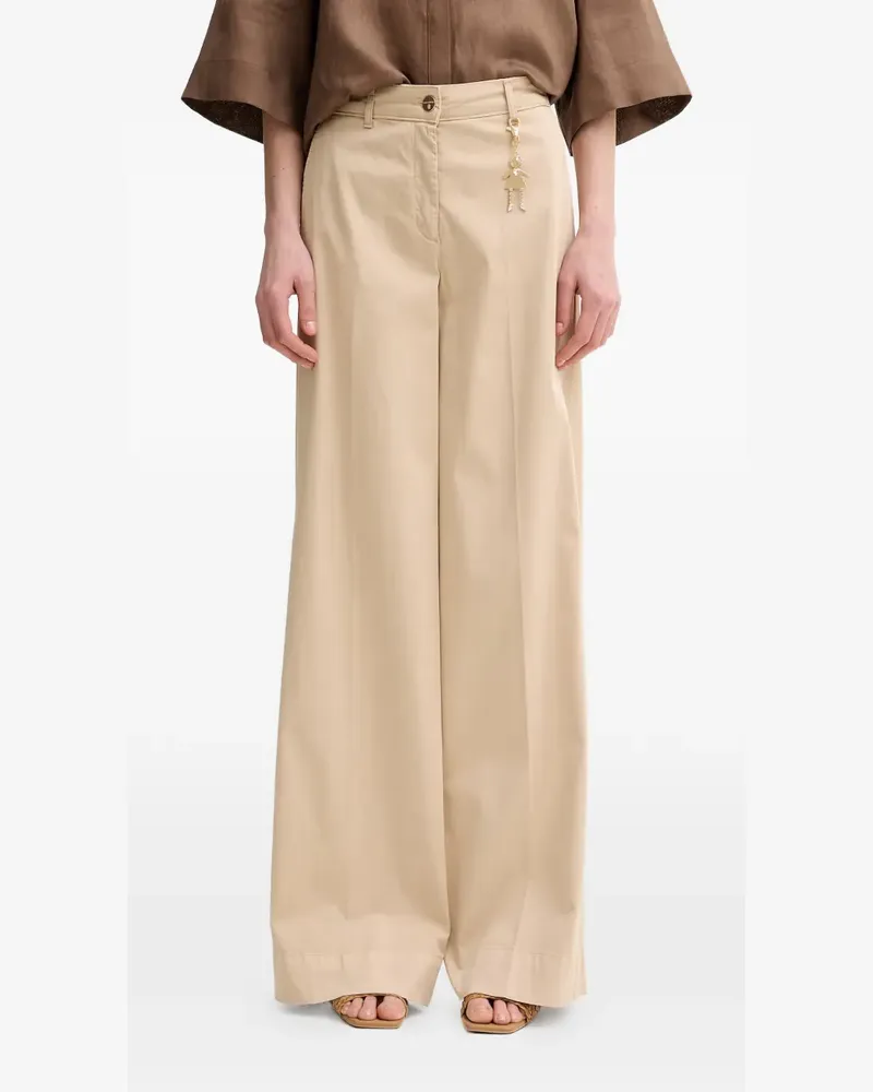 Fracomina charm-detail wide-leg trousers - Nude Nude