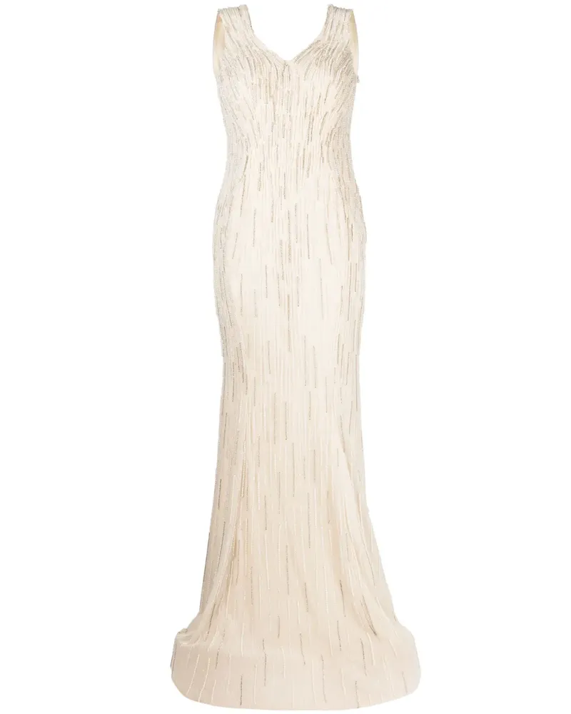 Saiid Kobeisy Abendkleid mit Perlen - Weiß Weiß