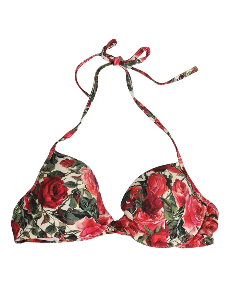 Dolce & Gabbana floral-print bikini top - Rot Rot