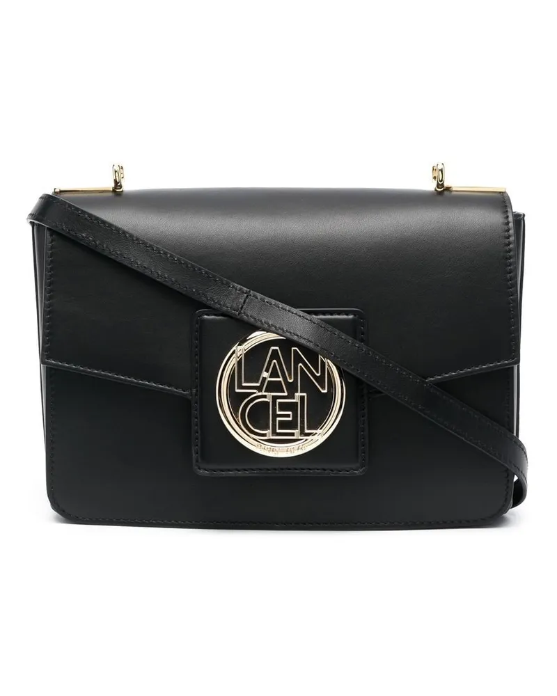 Lancel Schultertasche mit Logo-Schild Schwarz