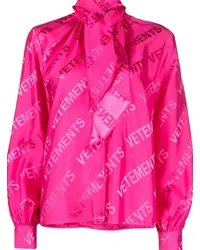 VETEMENTS Rollkragenoberteil aus Logo-Jacquard Rosa