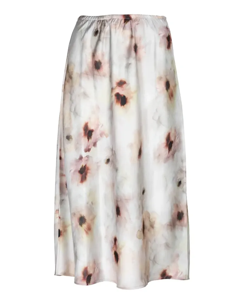 Vince watercolor floral-print midi slip skirt - Weiß Weiß