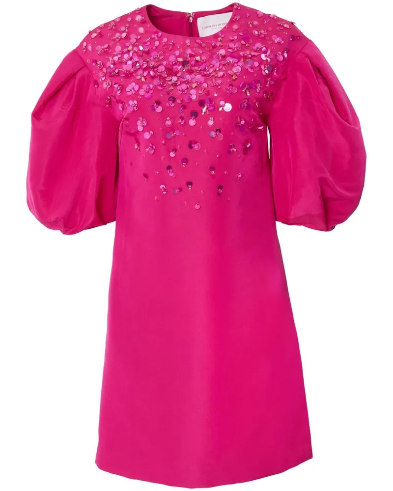Carolina Herrera New York Minikleid mit Paillettenbesatz - Rosa Rosa
