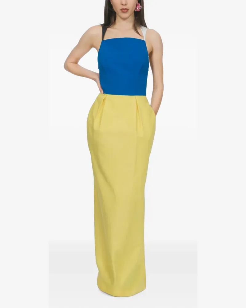 Rosie Assoulin Simon Says Maxikleid in Colour-Block-Optik - Gelb Gelb