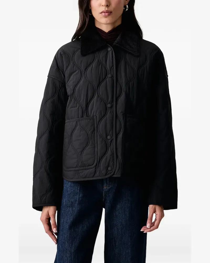 Marc O'Polo quilted corduroy-collar jacket - Schwarz Schwarz