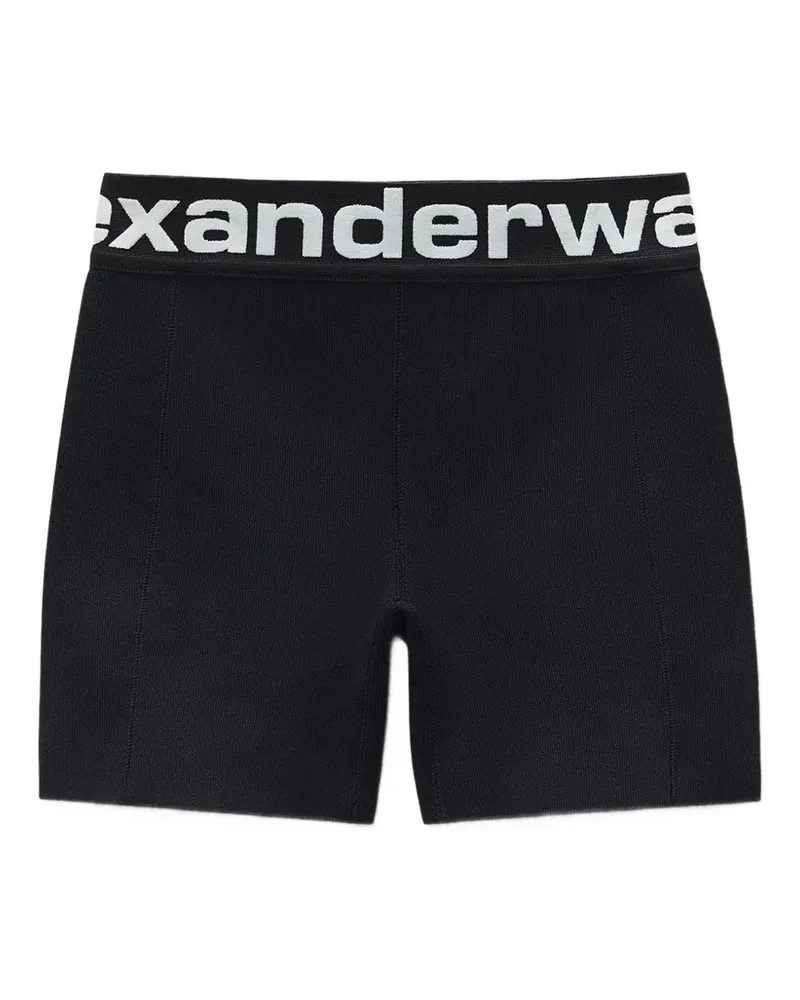 Alexander Wang logo-waistband mini shorts - Schwarz Schwarz