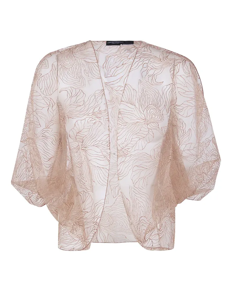 Emporio Armani embroidered cape - Nude Nude