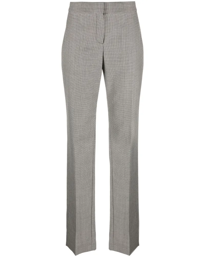 Alexander McQueen High-Waist-Hose mit Hahnentrittmuster - Schwarz Schwarz