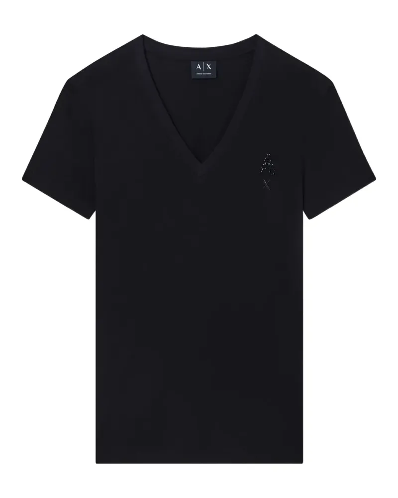 Armani Exchange stud-embellished V-neck T-shirt - Schwarz Schwarz