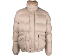 Gefütterte Jacke mit Graffiti-Print - Nude