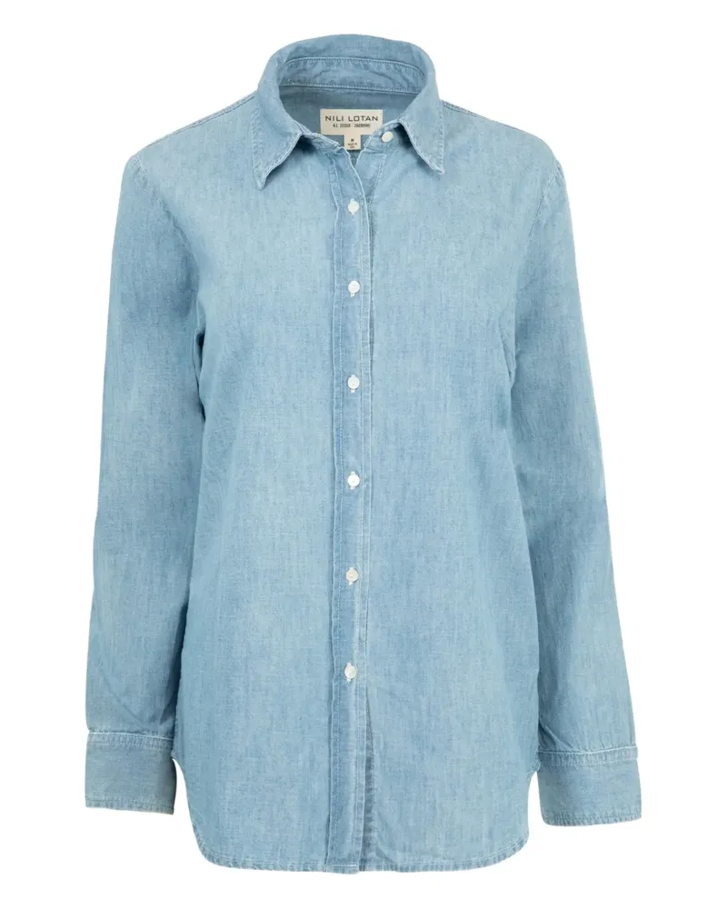 Nili Lotan Langärmeliges Monti Jeanshemd - Blau Blau