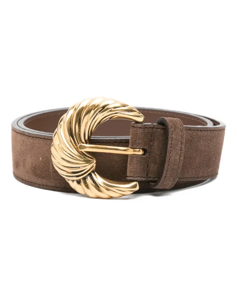 Etro Wildledergürtel mit Wirbel-Schnalle - Braun Braun