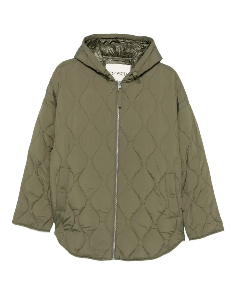 Closed quilted hooded jacket - Grün Grün