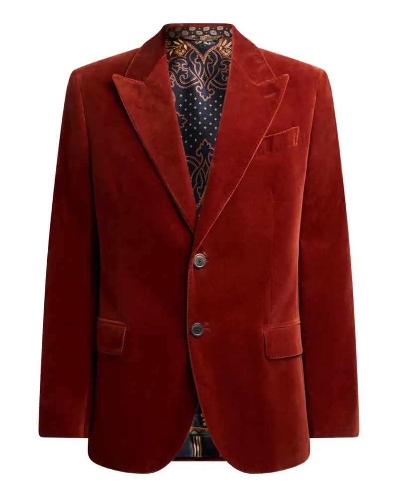 Etro Einreihige Jacke aus Baumwollsamt - Rot Rot