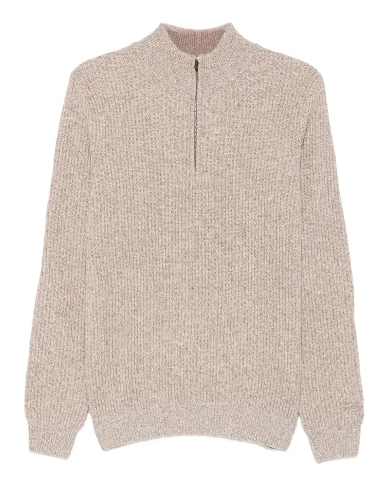 MC2 Saint Barth Gerippter Pullover mit kurzem Reißverschluss - Nude Nude
