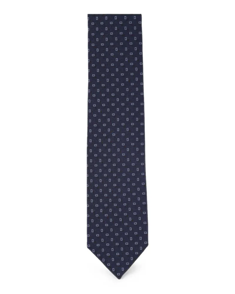 BARBA geometric-pattern tie - Blau Blau
