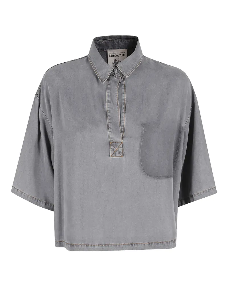 Semicouture Shana faded-effect polo shirt - Grau Grau