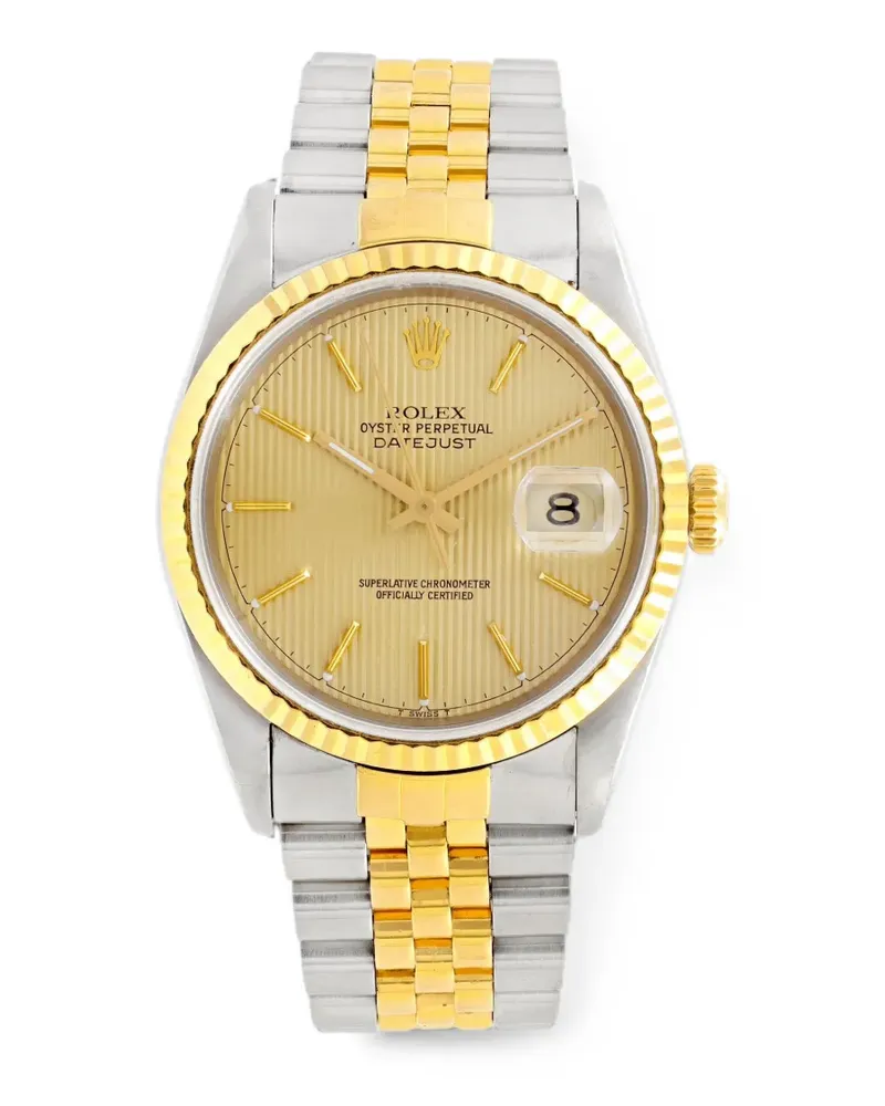 Rolex Datejust Armbanduhr mit geriffelter Lünette 36mm - Gold Gold