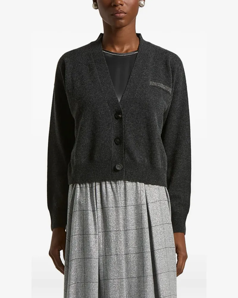 Peserico Cardigan mit verzierten Knöpfen - Grau Grau