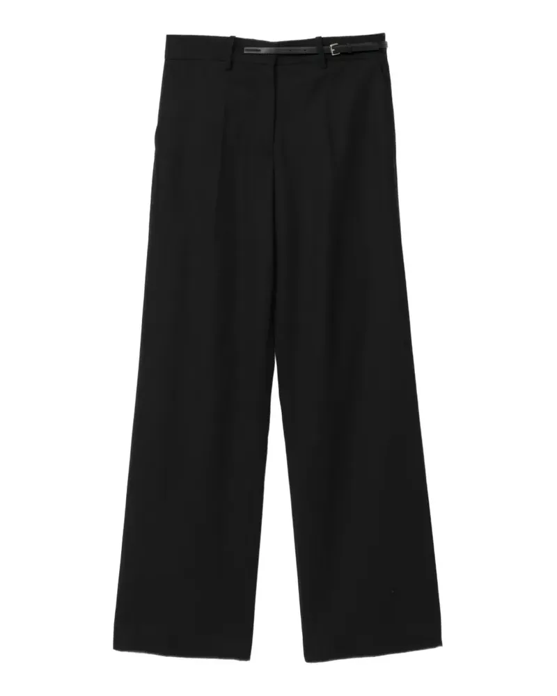 Helmut Lang Lederhose mit Gürtel - Schwarz Schwarz