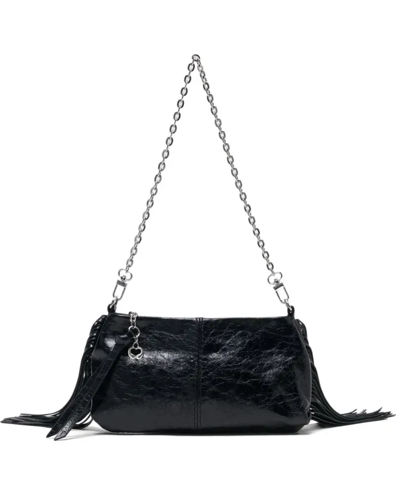 Maje M Miss fringe-detail clutch bag - Schwarz Schwarz