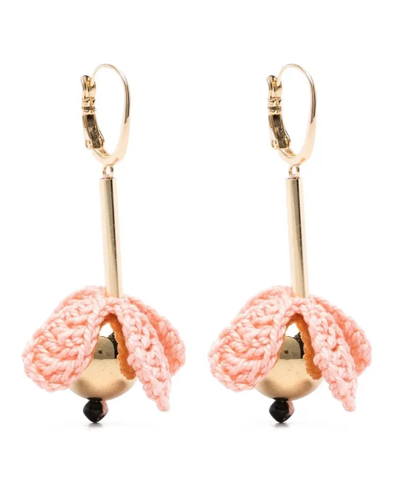 La DoubleJ Bouquet Drop crochet-flower drop earrings - Gold Gold