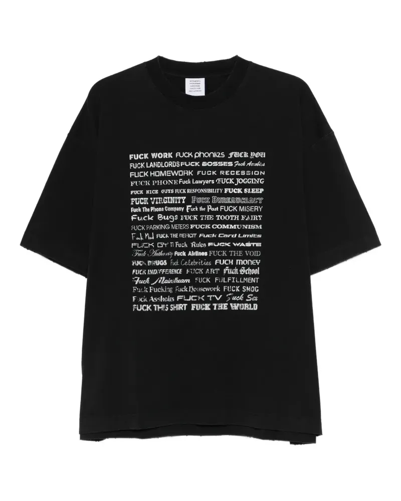 VETEMENTS T-Shirt mit Print - Schwarz Schwarz
