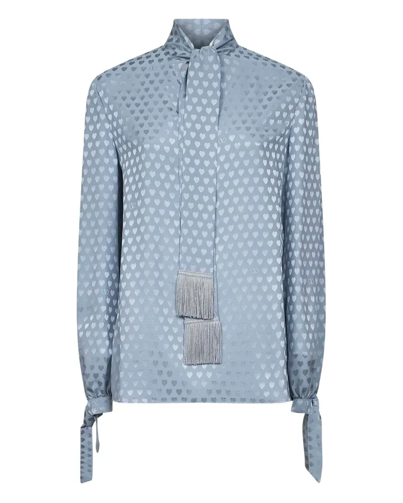 Valentino Garavani Fransenhemd mit Herzmotiv - Blau Blau