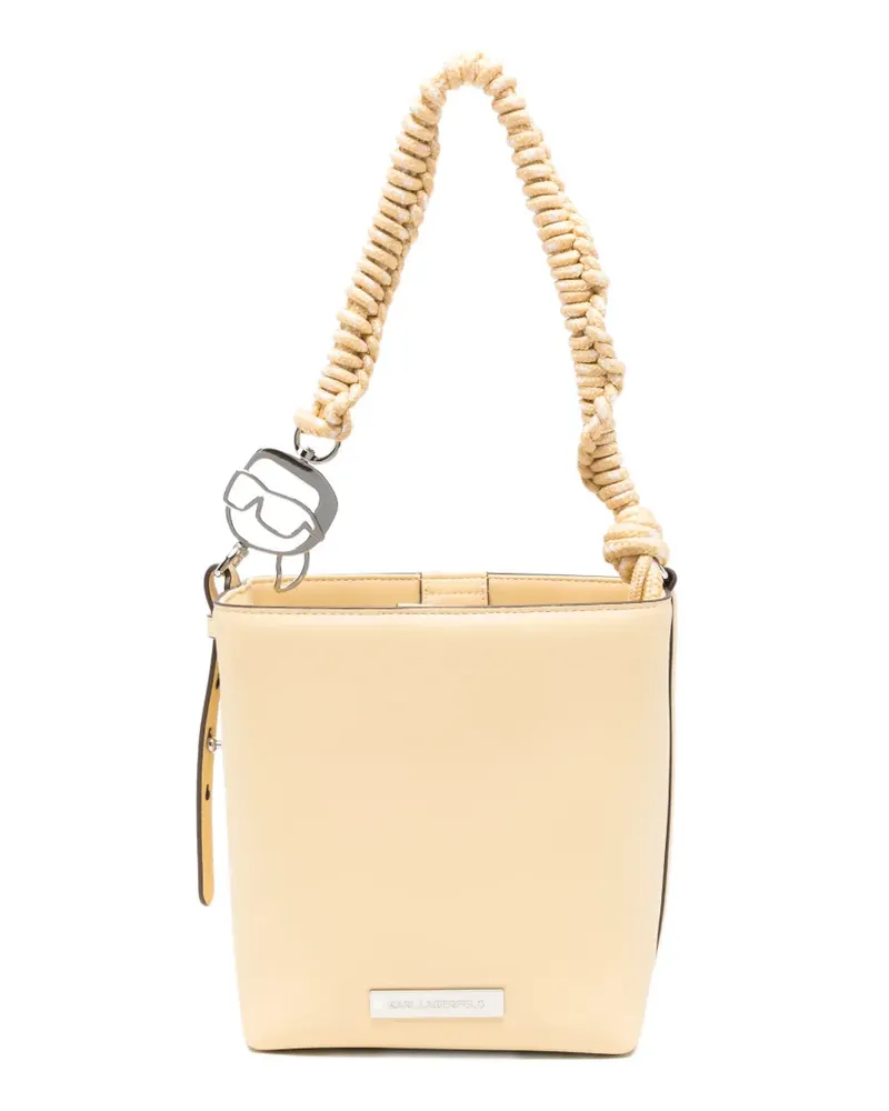 Karl Lagerfeld logo-plaque small shoulder bag - Nude Nude