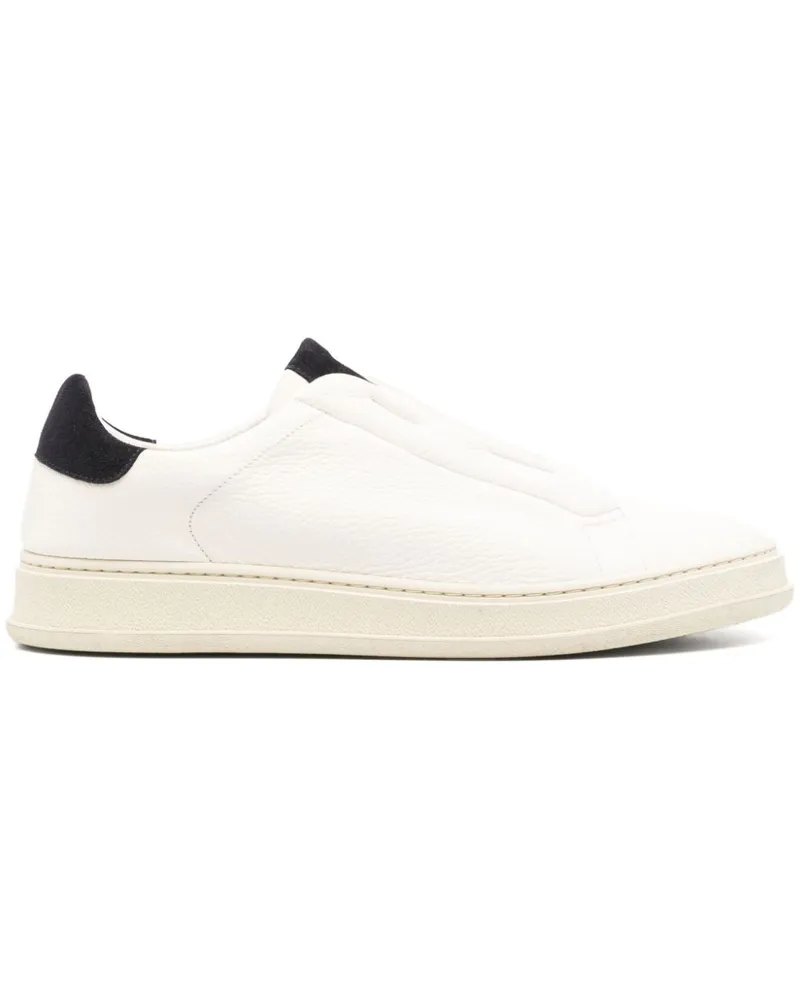 Kiton Double Stitch Sneakers - Weiß Weiß