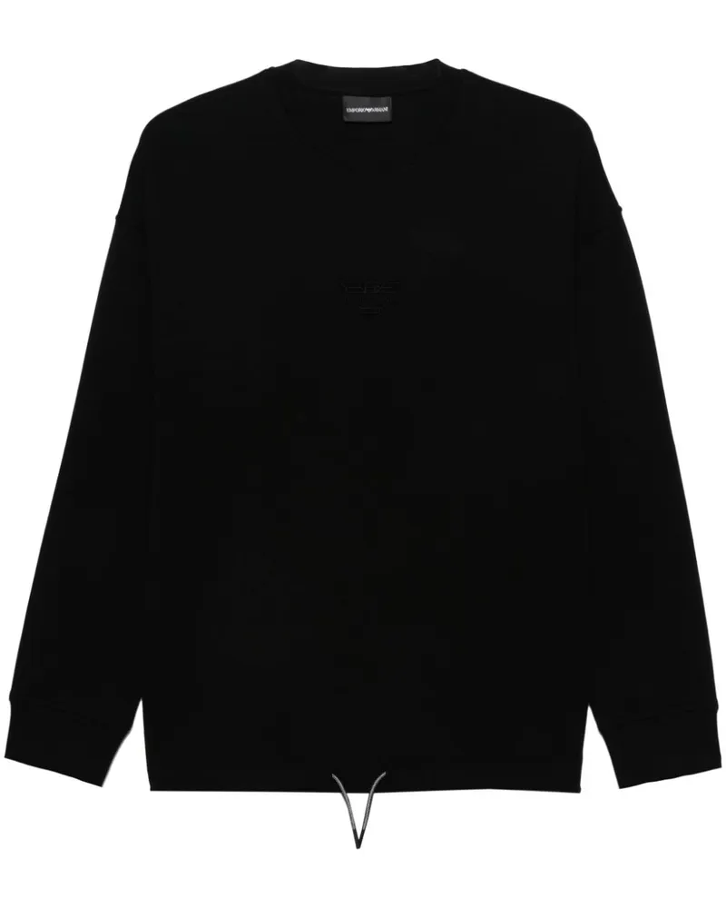 Emporio Armani Sweatshirt mit Logo-Stickerei Schwarz