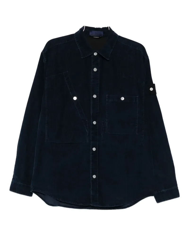 Stone Island Compass-badge corduroy shirt - Blau Blau