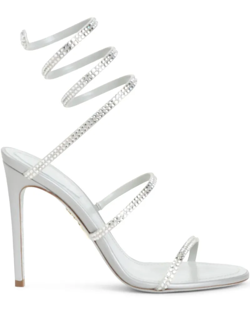 René Caovilla Sandalen aus Satin - Silber Silber