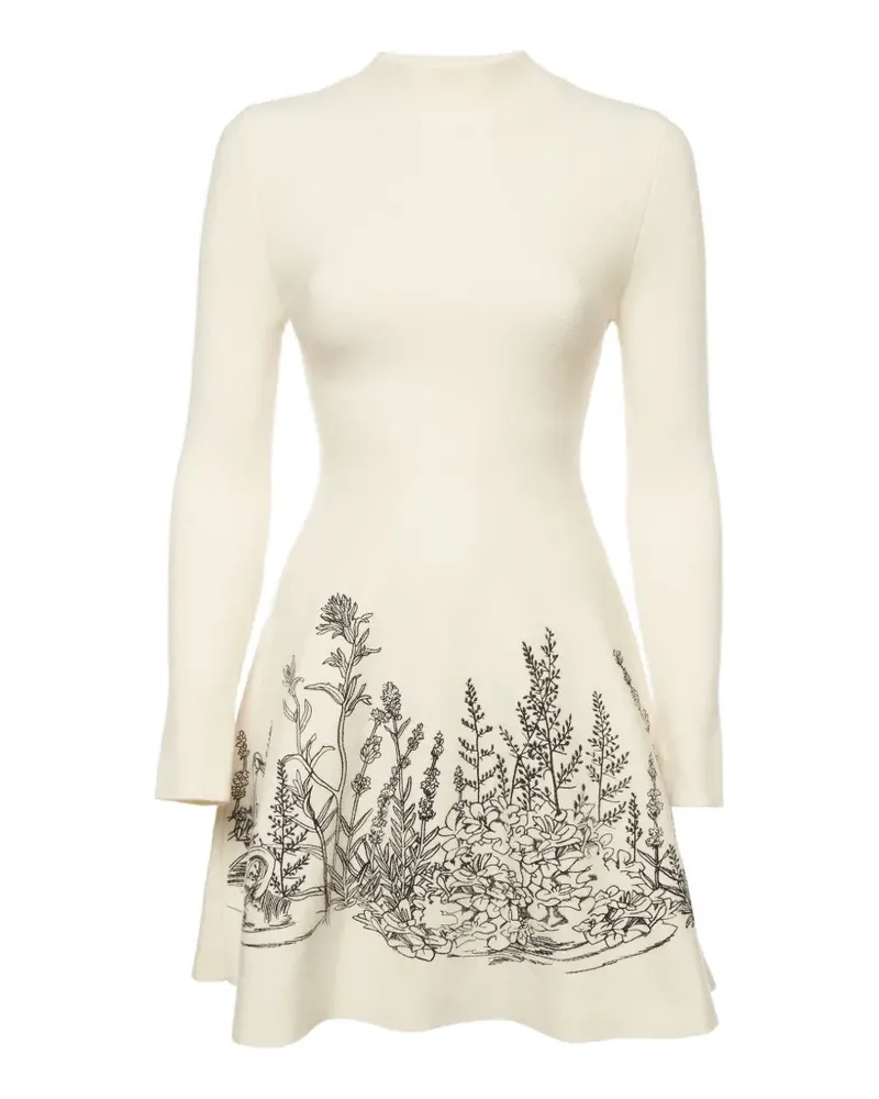 Sandro Midikleid mit Blumenstickerei - Nude Nude