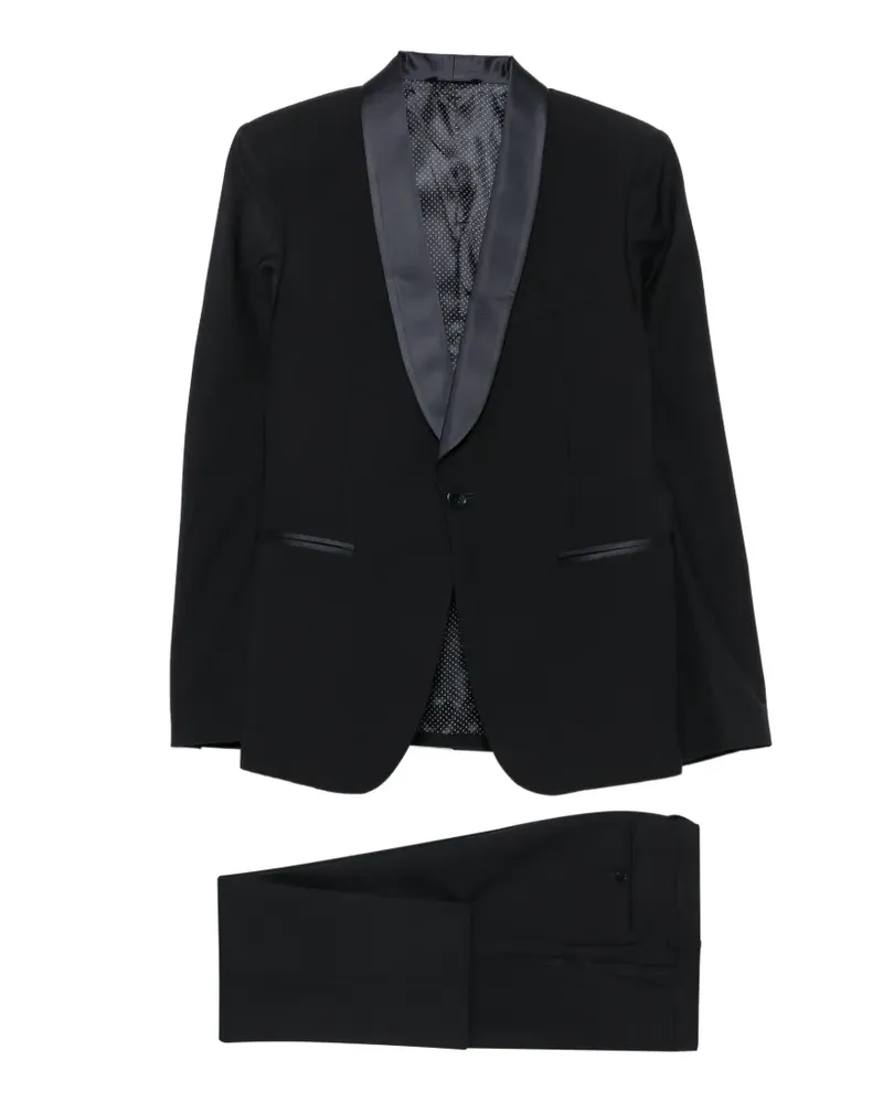 Brian Dales Anzug mit Schalrevers - Blau Blau