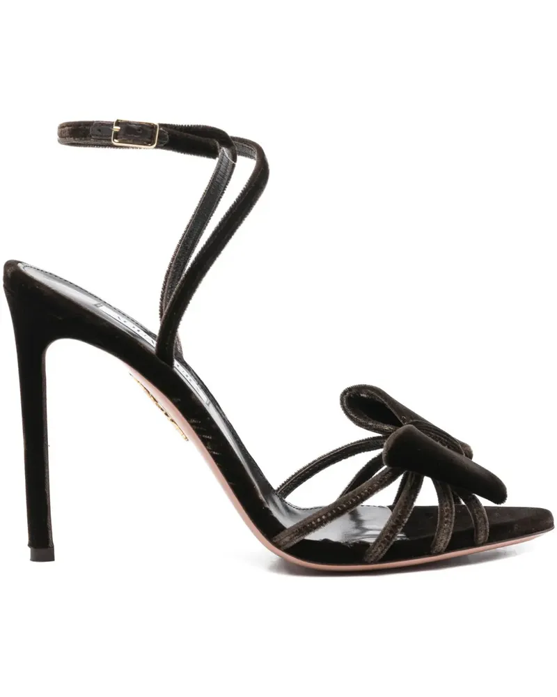 Aquazzura 105mm bow ankle-strap sandals - Braun Braun