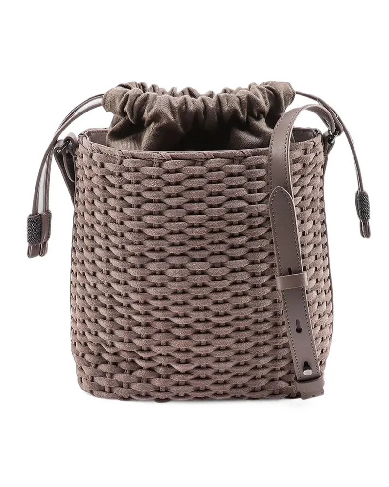 Brunello Cucinelli Gewebte Beuteltasche - Grau Grau