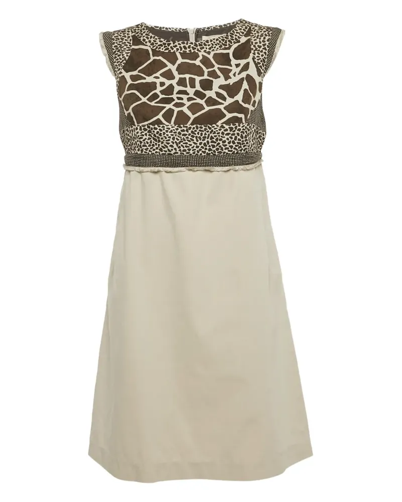 Max Mara Midikleid mit Print - Grau Grau