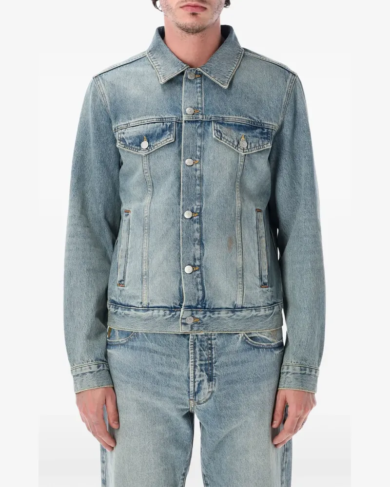 Emporio Armani faded-effect denim jacket - Blau Blau