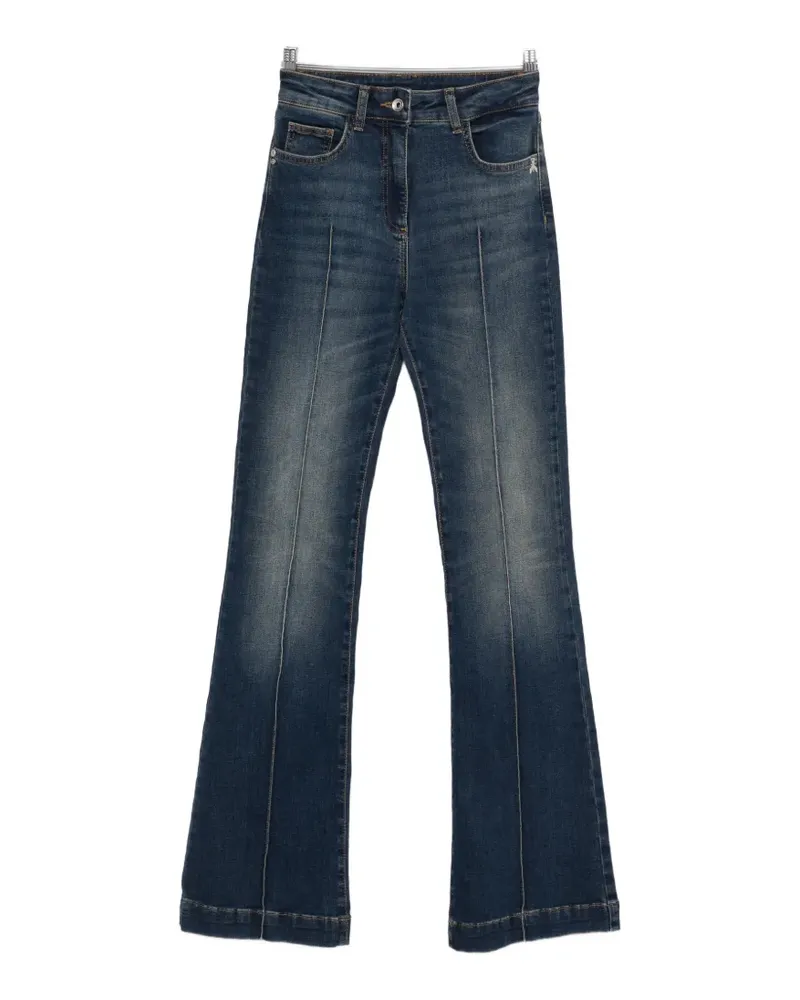 Patrizia Pepe logo-button flared jeans - Blau Blau