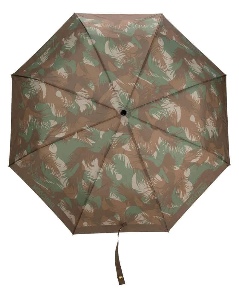 Moschino Regenschirm mit Camouflage-Print - Braun Braun
