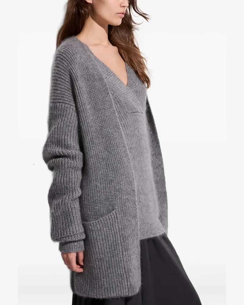Malo Cardigan mit V-Ausschnitt - Grau Grau