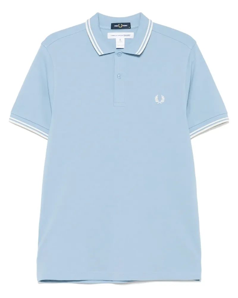 Comme des Garçons x Fred Perry Poloshirt mit Streifendetail - Blau Blau
