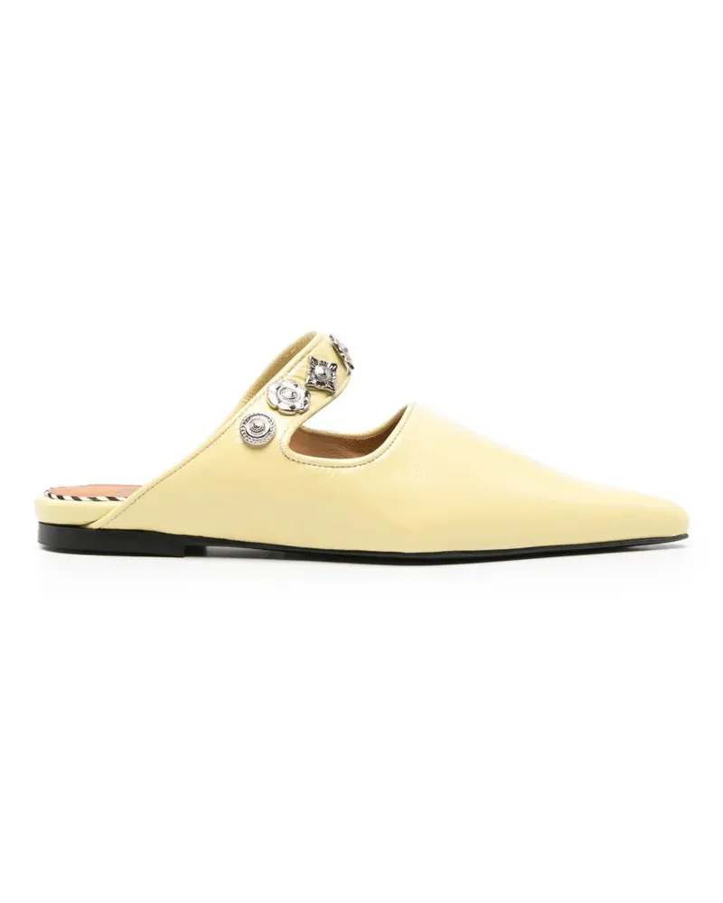 Toga stud-embellished pointed-toe mules - Gelb Gelb
