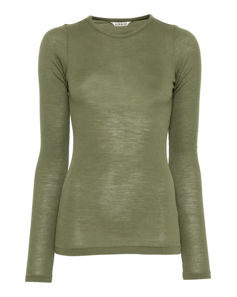 AURALEE Gerippter Pullover - Grün Grün