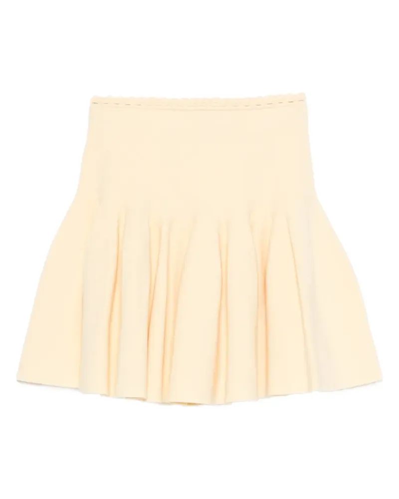 Sandro Gestrickter Minirock mit Falten - Gelb Gelb