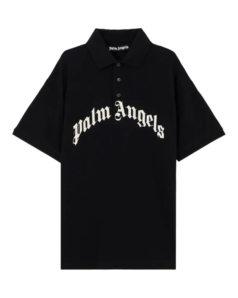 Palm Angels Poloshirt mit Logo - Schwarz Schwarz
