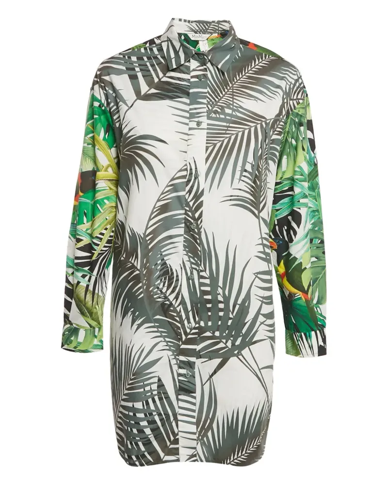 Max Mara Diego Hemdkleid mit tropischem Print - Grün Grün