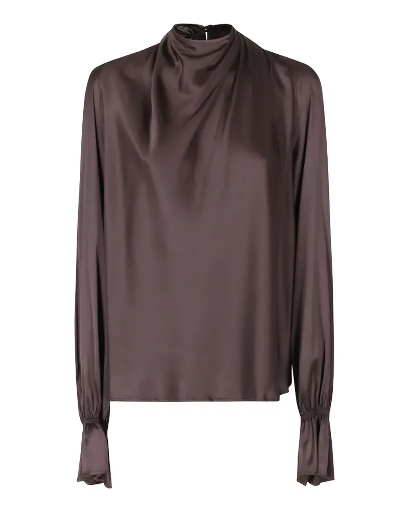 Raquel Diniz Moona draped-neck blouse - Braun Braun